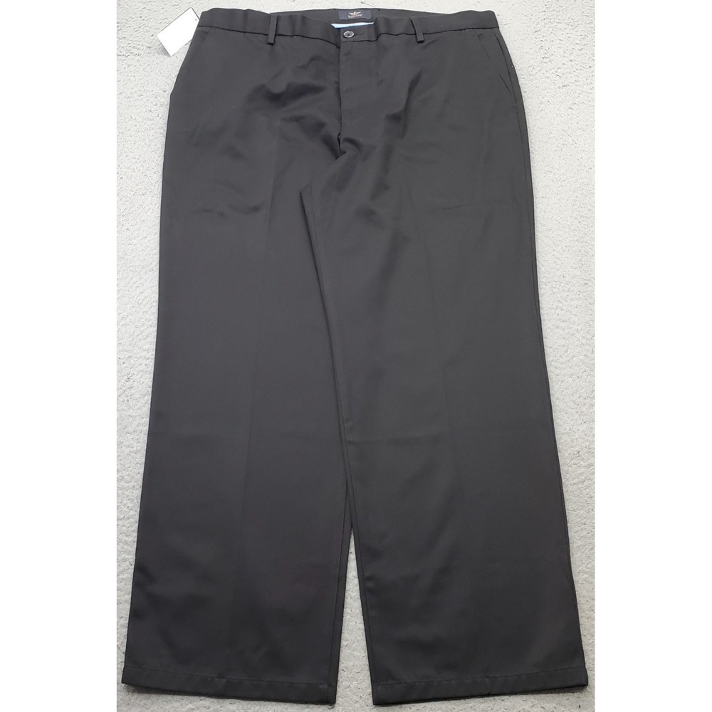 Dockers Signature Original Khaki Pants Mens 38x30 Black Classic Fit Flat Front